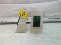 DECORATIVE WHITE ONYX BOOKENDS