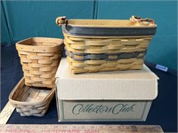 3 Baskets, 1 Collectors Club Basket W/ Box