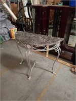 Marble top Half Moon consul table