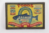 TODDS HORSESHOE SALMON ADVERTISING SIGN