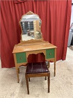 Desk with stool and mirror