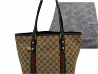 Gucci Canvas Sherry Line Handbag