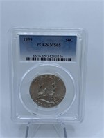 1959 - LIBERTY HALF - GRADED PCGS MS 65