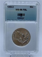 1958-D LIBERTY HALF - GRADED MS-66 FBL