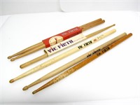 6 USED VIC FIRTH DRUMSTICKS W/ 2 SIGNATURE SERIES