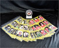 SIGNED PUCK +1990-91 OHL HOCKEY CARDS COMPLETE SET