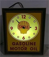 Light Up Shell Gasoline Motor Oil Clock