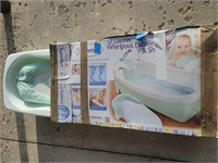 Whirlpool bubbling bath and shower for babies
