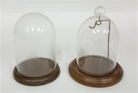 GLASS / WOOD DISPLAY DOMES 5" T