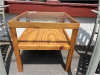Wood Crafted Glass Top End Table