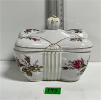 Vtg Gorgeous L&M Bondware Trinket Box