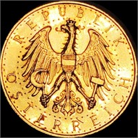 1926 Austrian Gold 100 Shilling UNCIRCULATED PL