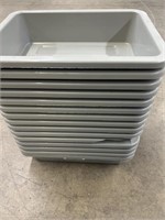 15- Plastic Gray Bins, 20.5”L x 15”W x 5”H (May