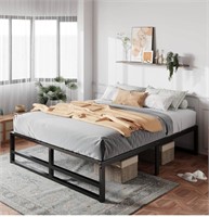 14 inch metal bed frame with headboard and