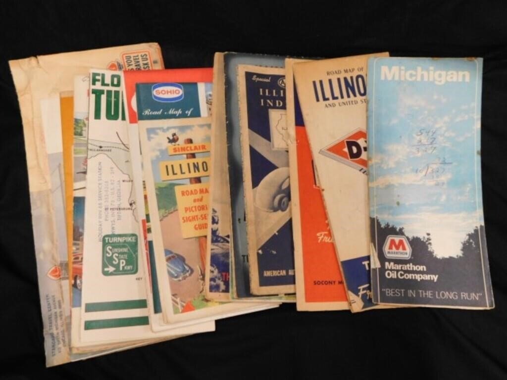 16 vintage gas station souvenir road maps