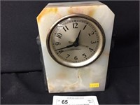 Vintage Seth Thomas Alabaster Mantel Clock