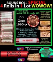 THIS AUCTION ONLY! BU Shotgun Lincoln 1c roll, 199