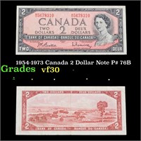 1954-1973 Canada 2 Dollar Note P# 76B Grades vf++