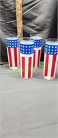 Set of 4 Old Glory Glasses by Bartlett-Collins