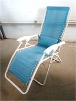 Blue and Light Grey Gravity Chair has Cushion in