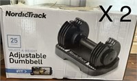 1 LOT (2) NORDICTRACK ADJUSTABLE DUMBBELL