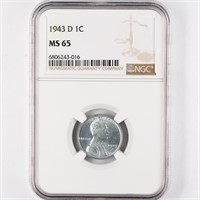 1943-D Steel Cent NGC MS65