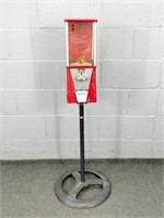 Oak Vintage Gumball Machine - Needs Tlc