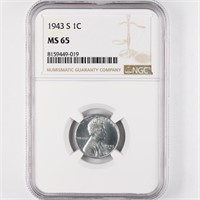 1943-S Steel Cent NGC MS65