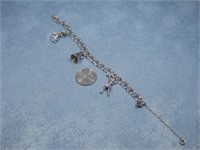 Sterling Silver Charm Bracelet Hallmarked