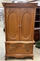 Lexington Armoire Cabinet, Solid Oak, with 2