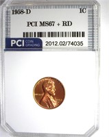 1958-D Cent MS67+ RD LISTS $3000