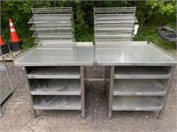 (2) Stainless Tables and Racks