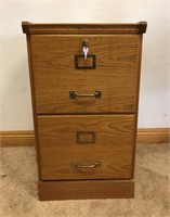 WOODEN FILING CABINET WITH KEYS