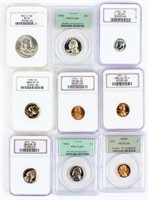 Coin 9 Pcs. Certified PCGS & NGC U.S. Coinage
