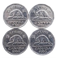 Lot 4 1950 Canada Nickel