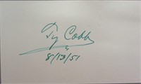 Ty Cobb Signed Government Postcard