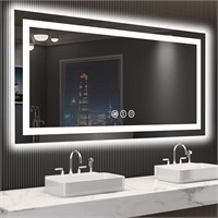 LOAAO 55X30 LED Bathroom Mirror  Anti-Fog