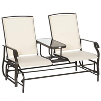 $166  Outsunny 58.25 2-Person Brown Metal Bench