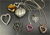 44.39g Sterling silver heart themed jewelry lot