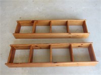 (2) wood wall shelves 45.5" long