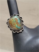 Sterling Navajo Style Turquoise Ring