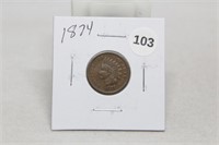 1874P Indian Head Cent