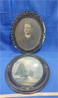 2 Oval Victorian Pictures