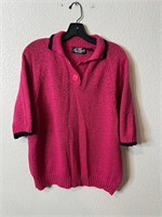 Vintage Femme Knit Sweater Top Shirt Pink