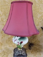 VINTAGE HANDPAINTED FLORAL LAMP