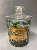 Vintage Advertising Canister with Marbles