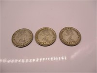 1954, 61, & 62 Six Pence