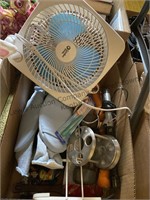 Miscellaneous box, small fan, and more see photos
