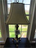 30.5" Tall Table Lamp with Brass Bottom & Shade