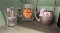 Guinness Glass Mugs Lot of 3